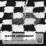 Checkered Black Bathroom Rugs