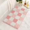 Checkered Pink Bathroom Rugs