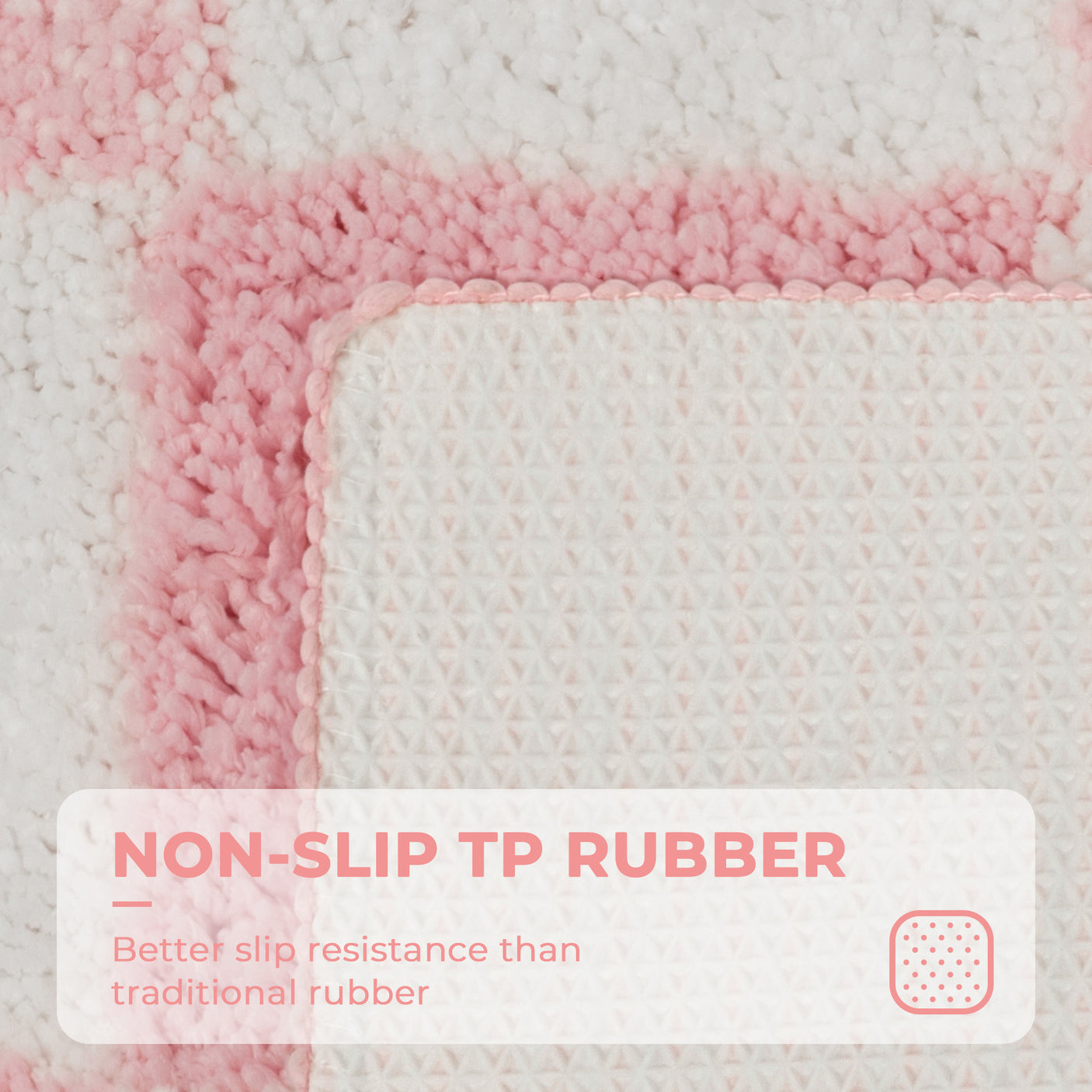 Checkered Pink Bathroom Rugs