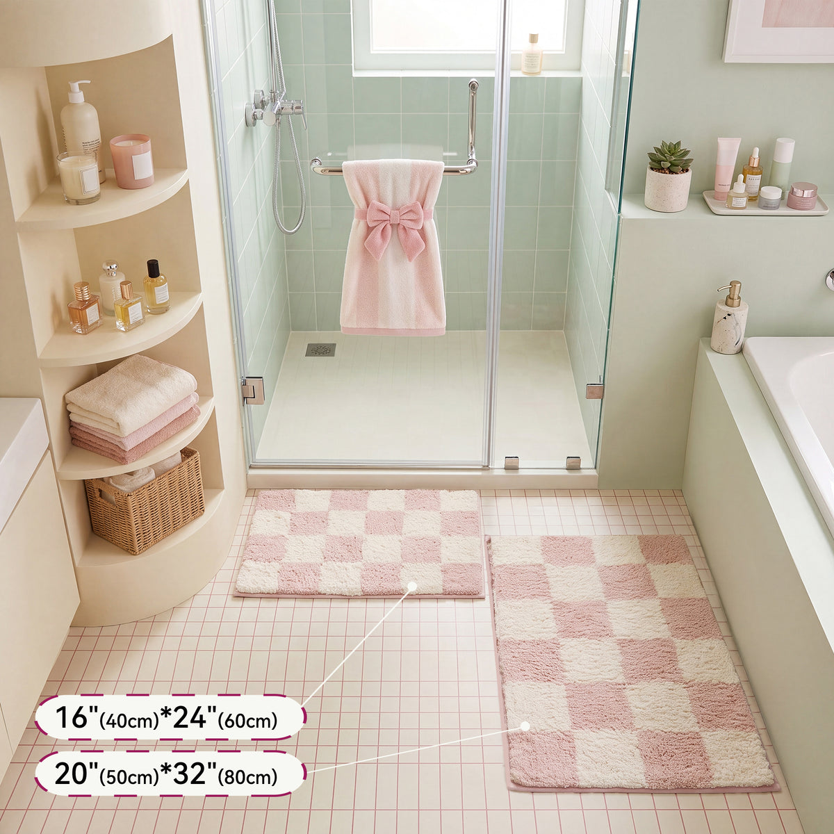 Checkered Bathroom Rugs
