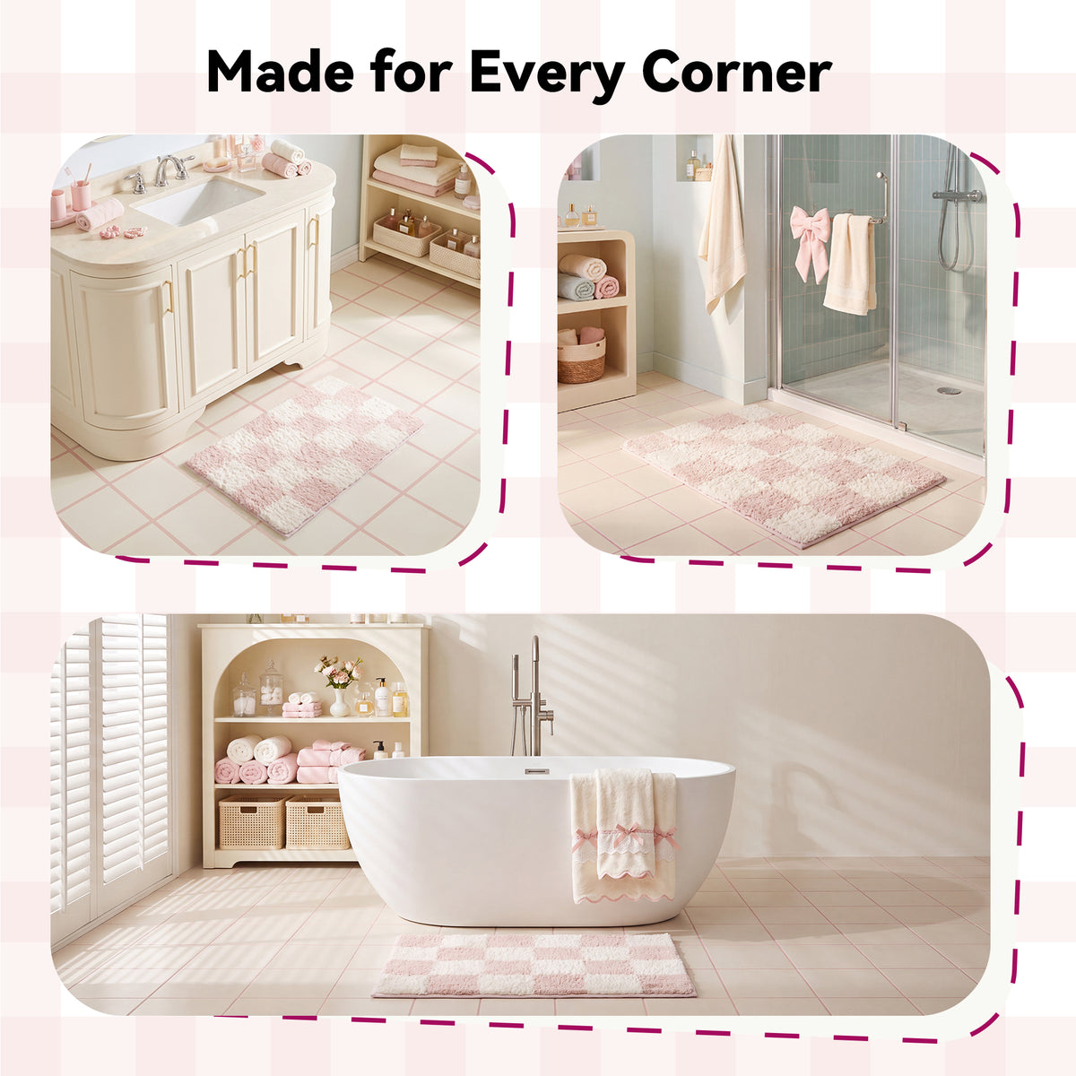 Checkered Bathroom Rugs
