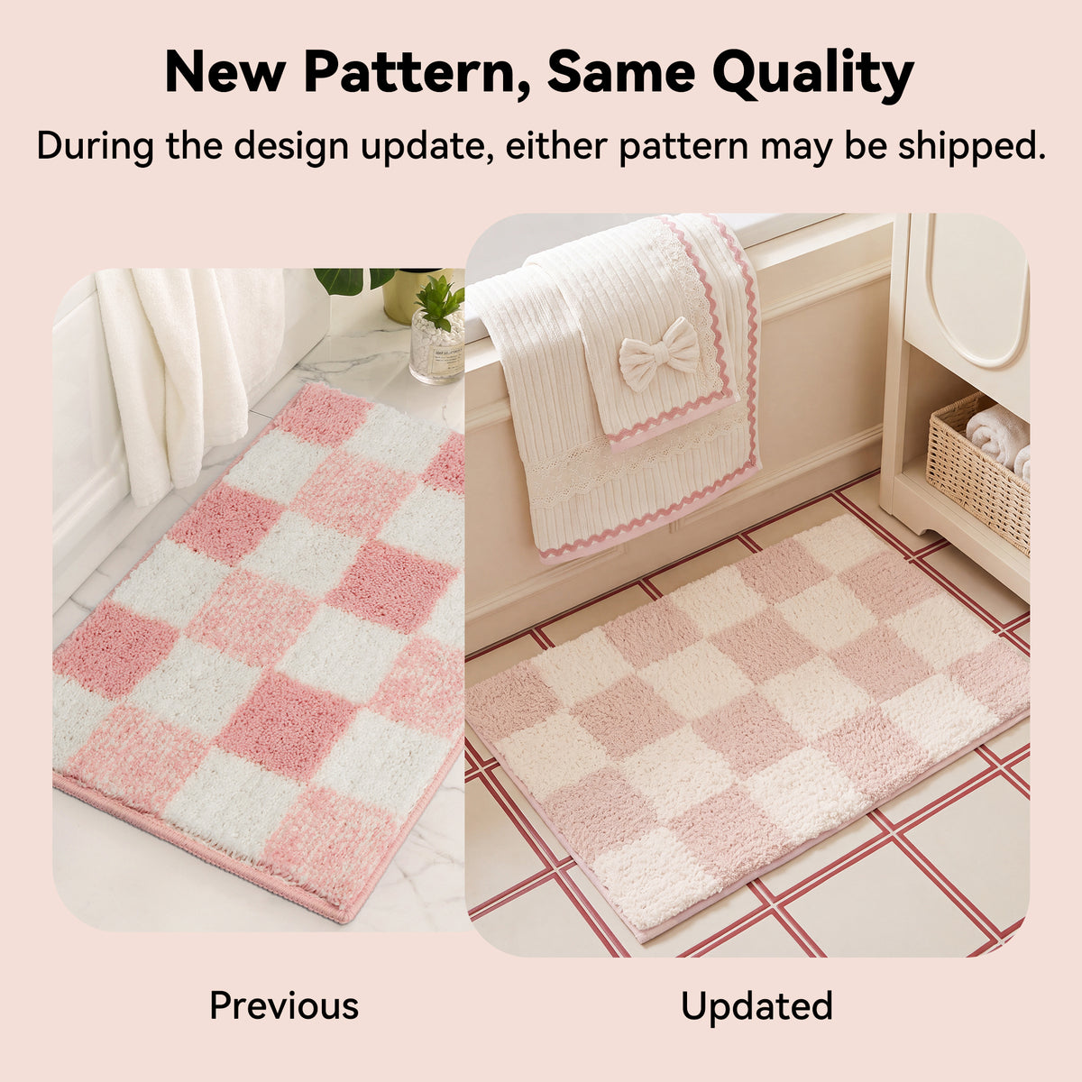 Checkered Bathroom Rugs