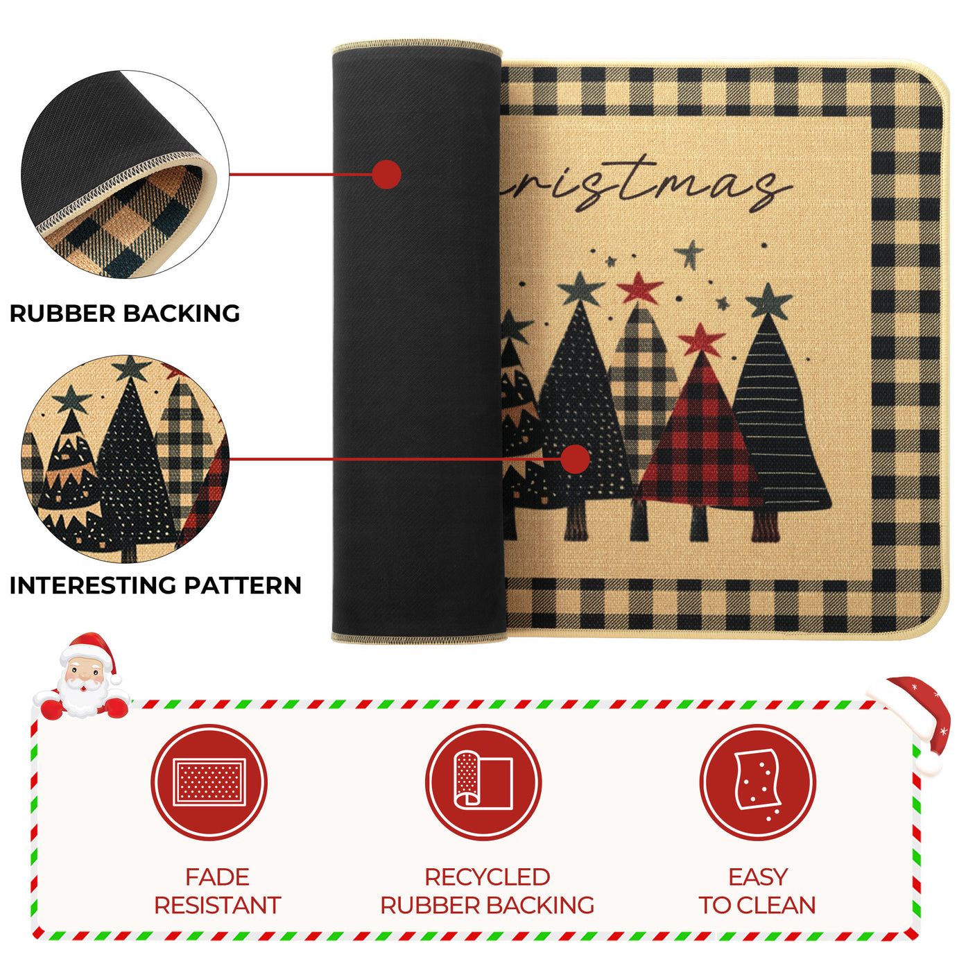 Pack of 2 - Christmas Kitchen Mat