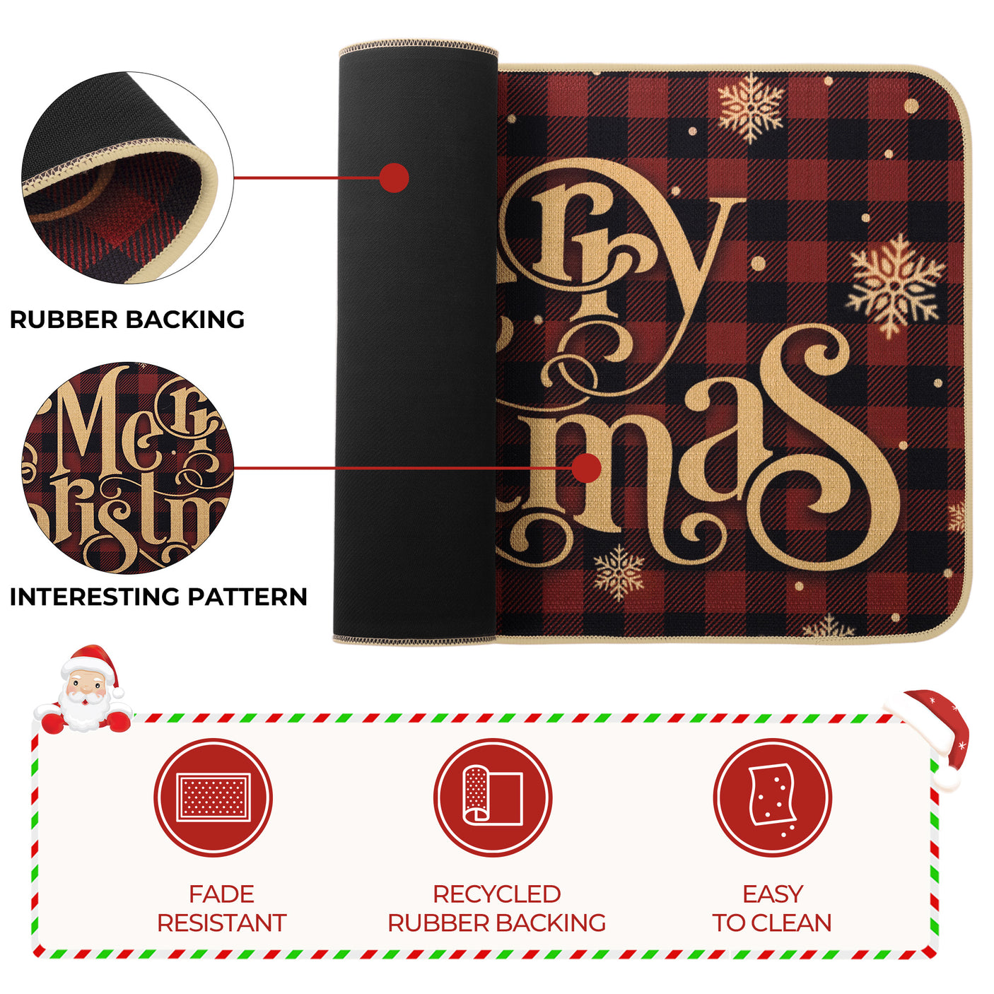 Pack of 2 - Christmas Kitchen Mat