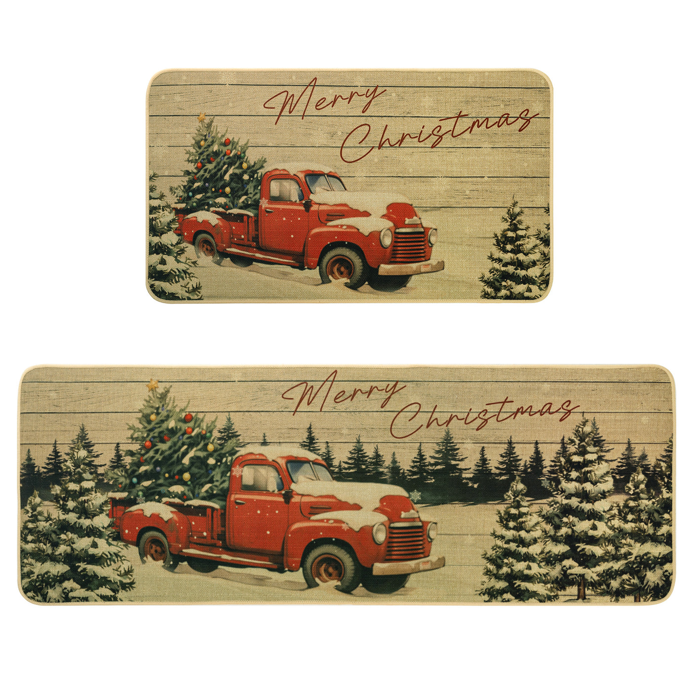 Pack of 2 - Christmas Kitchen Mat