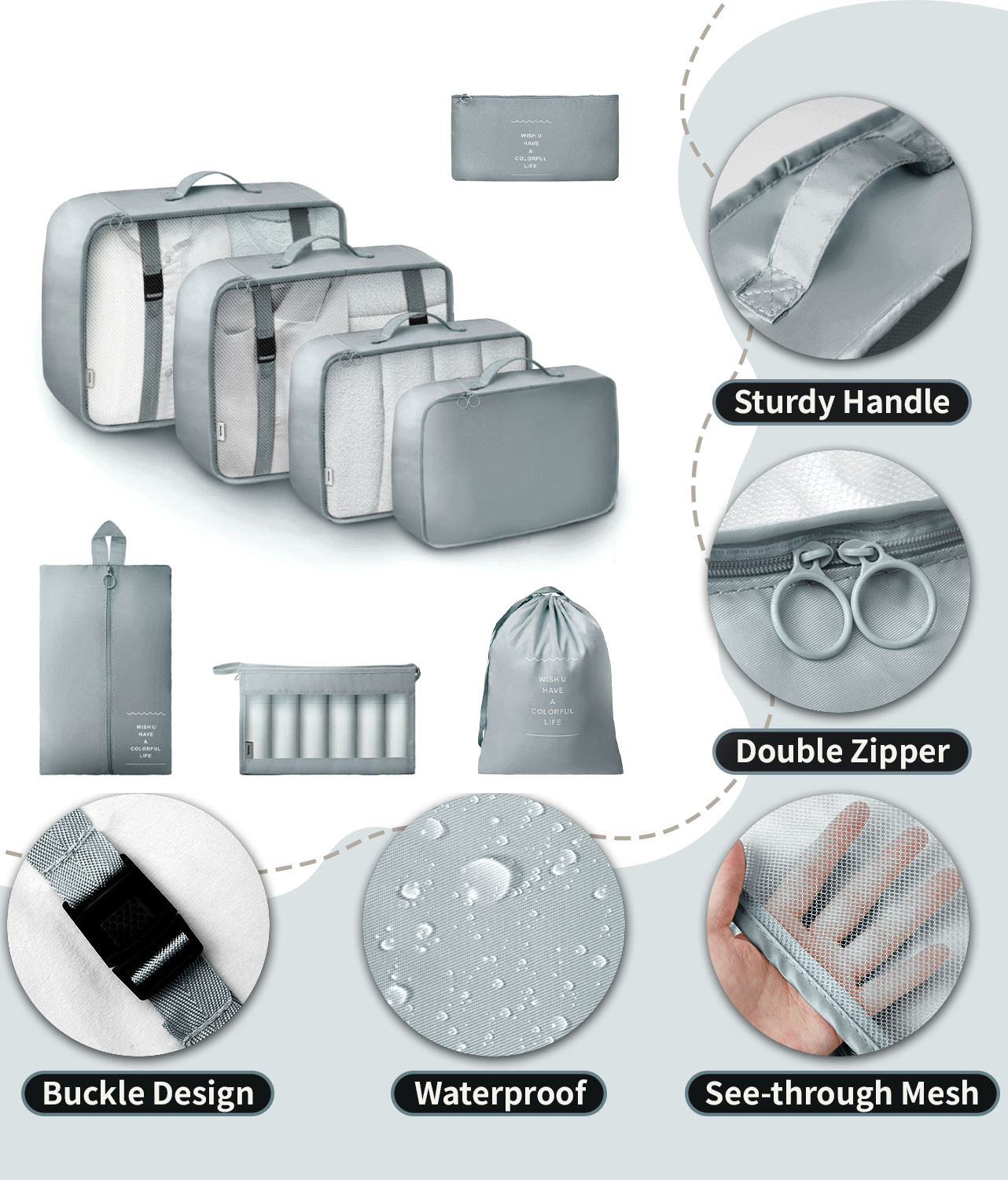 Packing Cubes, 8 in 1 Set