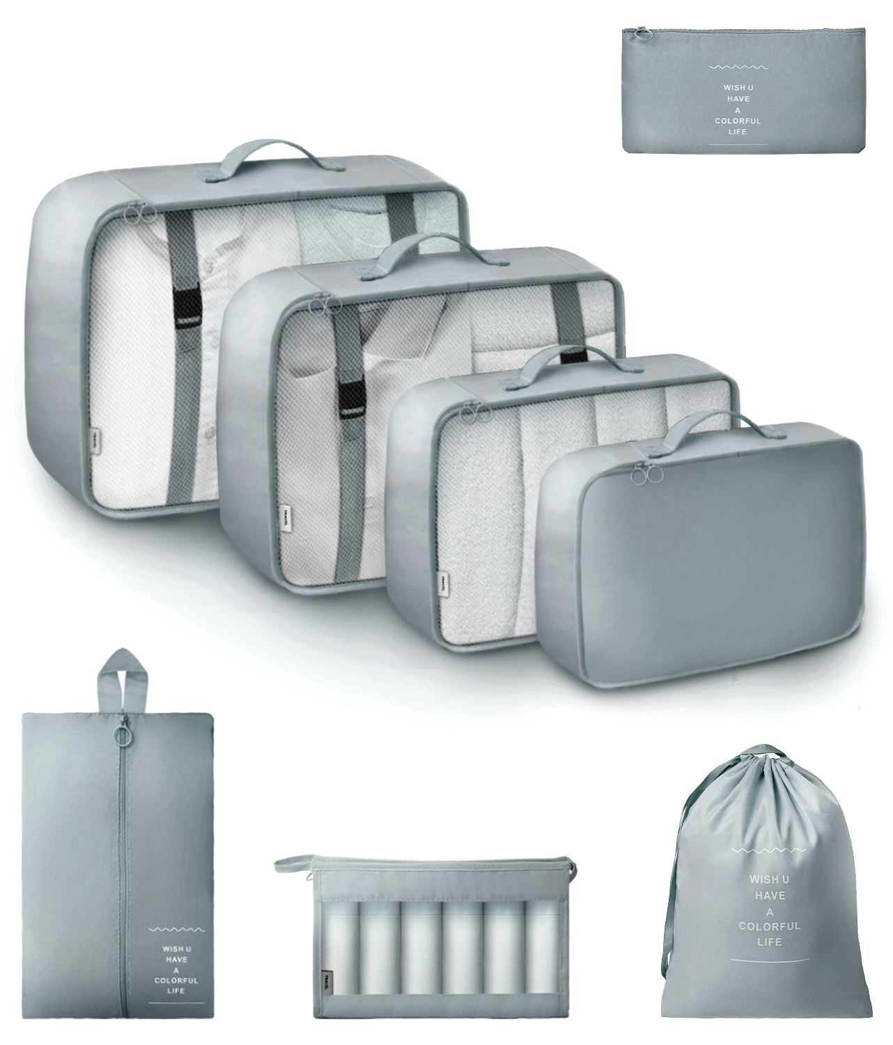 8 Set Packing Cubes for Carry on Suitcase