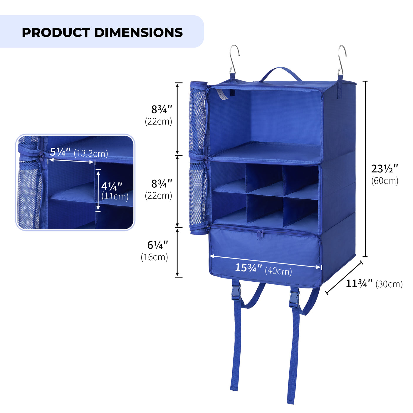 3-Shelf Portable Hanging Packing Organizer