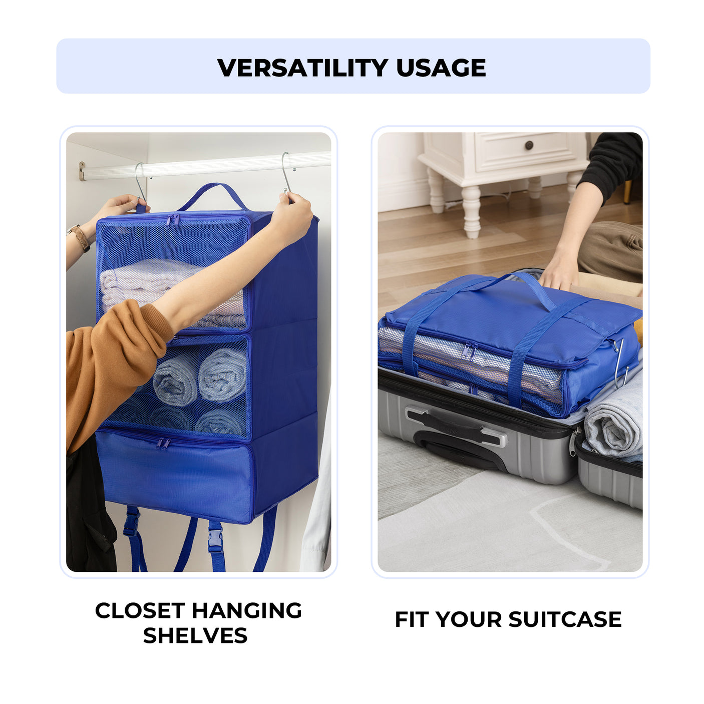 3-Shelf Portable Hanging Packing Organizer