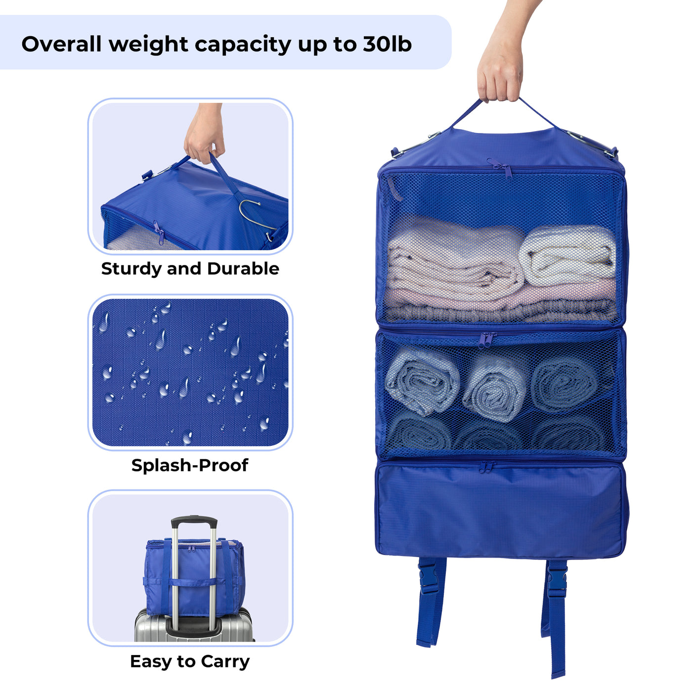 3-Shelf Portable Hanging Packing Organizer