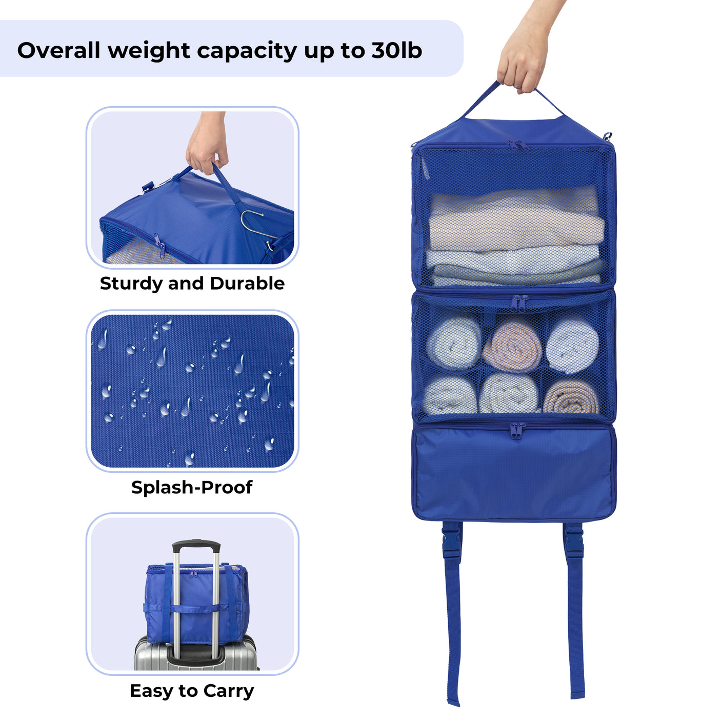 3-Shelf Portable Hanging Packing Organizer