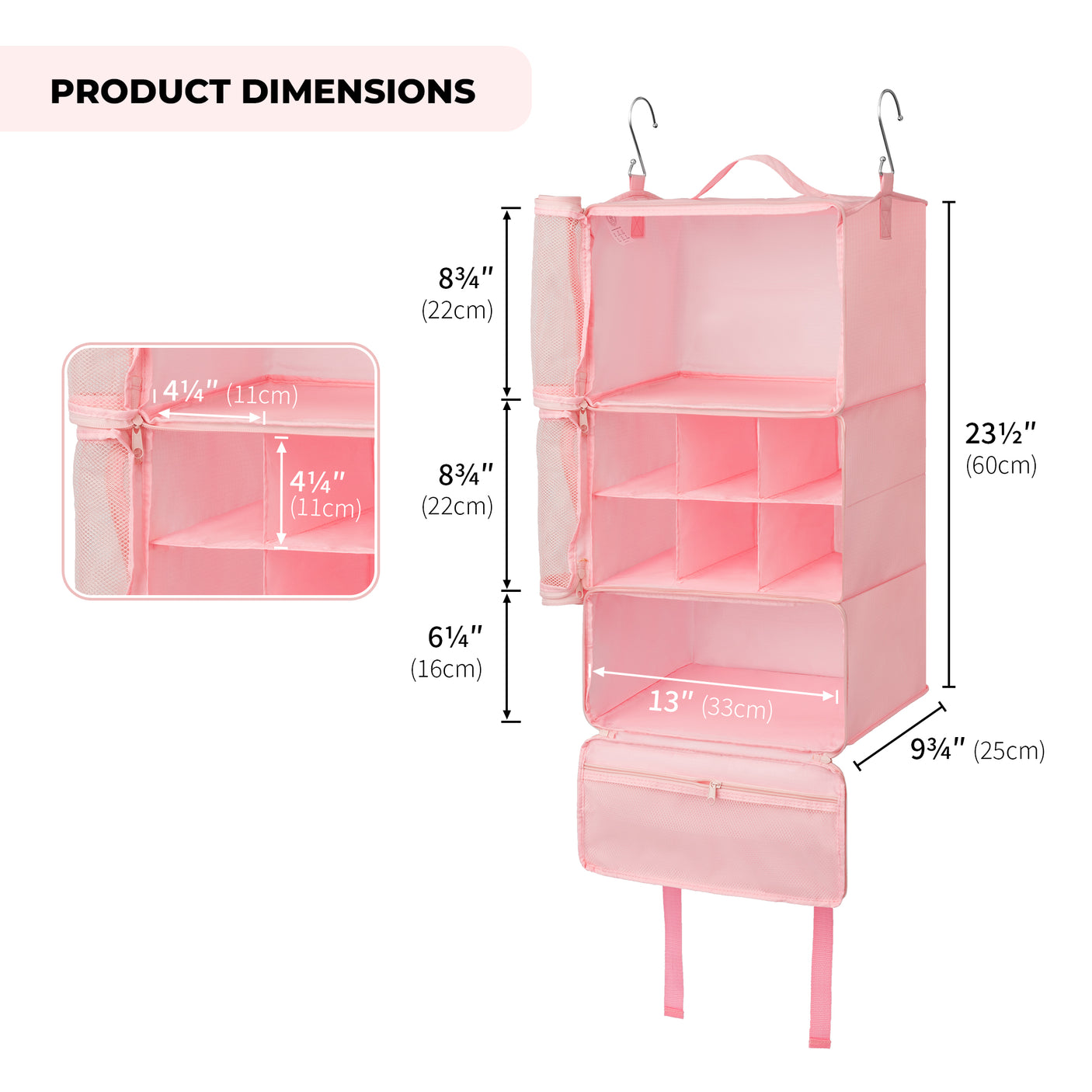 3-Shelf Portable Hanging Packing Organizer