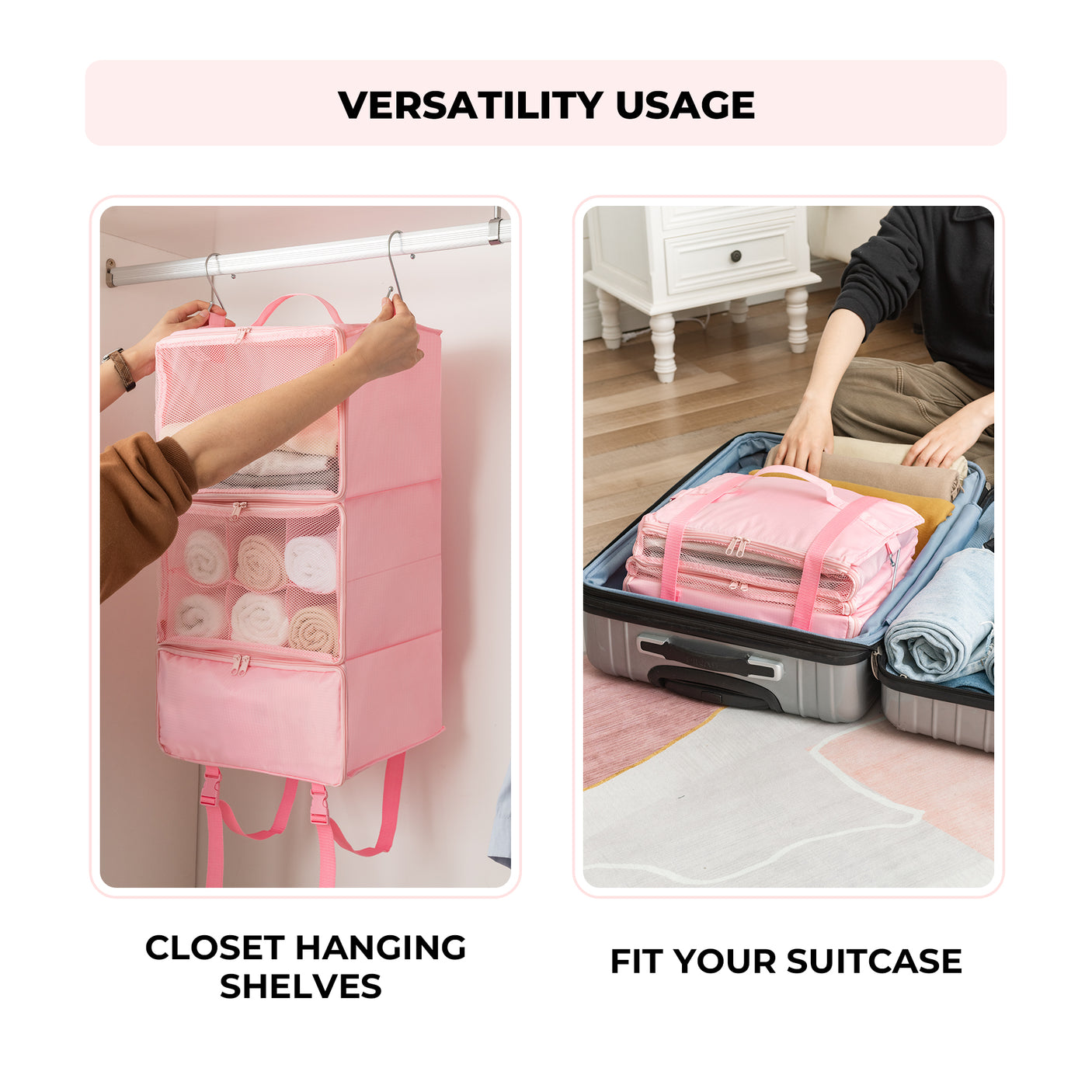 3-Shelf Portable Hanging Packing Organizer