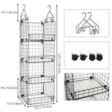 Wall Mount Wire Hanging Baskets with Wheels and Hangers