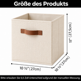GRANNY SAYS 11 Inch Cube Storage Bins, Foldable Fabric Organizer Baskets with Premium Faux Leather Handles for Closet Storage, 6 Pack,Beige