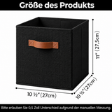 GRANNY SAYS 11" Cube Storage Bins with Faux Leather Handles, Black 6 Pack