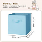 11 Inch Cube Storage Bins with Handles, 6-Pack, Blue