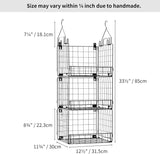 Wall Mount Wire Hanging Baskets with Wheels and Hangers